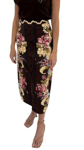 Portia Skirt - Chocolate Floral