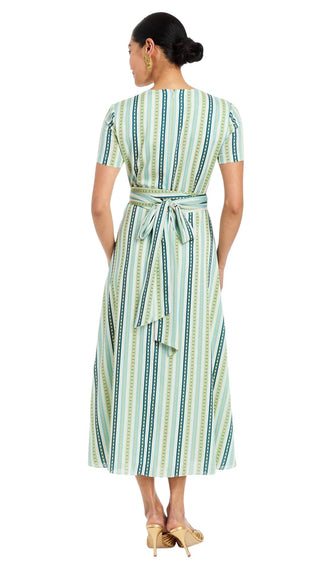 Nolita Short Sleeve Wrap Dress - Catena Stripe
