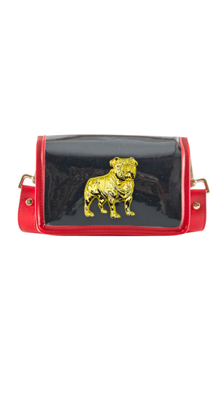Petite Black Stadium Bag With Bulldog - Red Piped