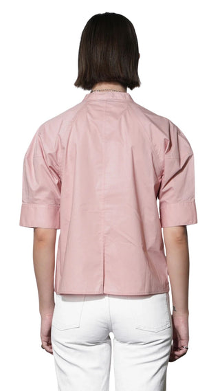 Laya Puff Sleeve Button Up Blouse - Blush