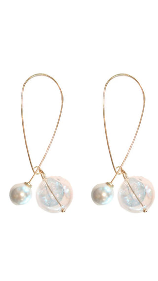 Pearl and Glass Statement Threader Earrings