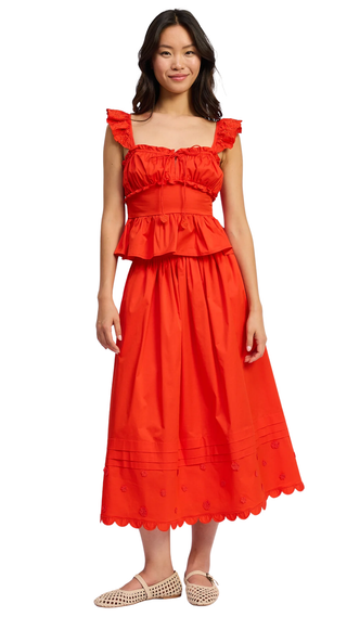 Emerson Midi Skirt - Cherry Tomato