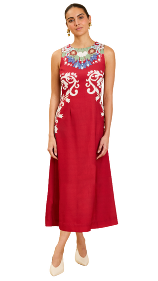 Clairo Midi Dress, Windsor Trellis