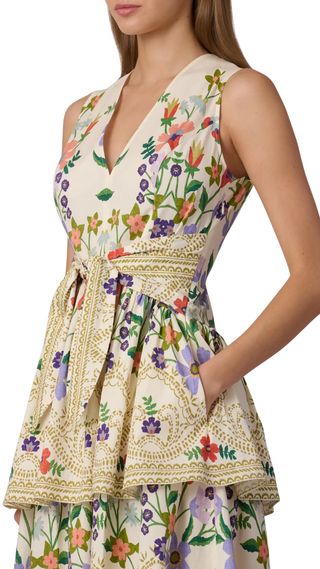 Upton Dress, Lilac/Tangerine/Sand