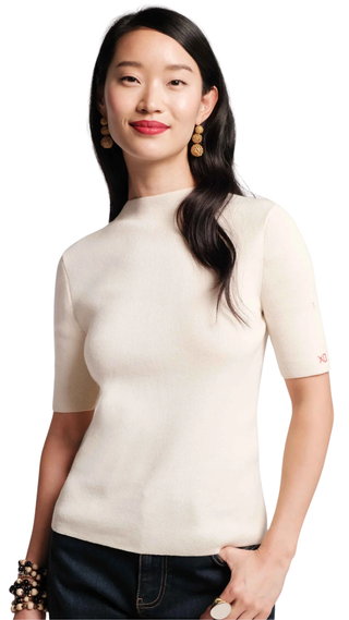 Marie Sweater Solid Cotton, Oyster