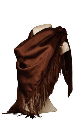 Solid Fringe Scarf - Chocolate Brown