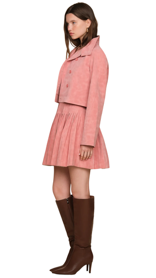 Kaia Embroidered Suede Jacket, Monarch Wing