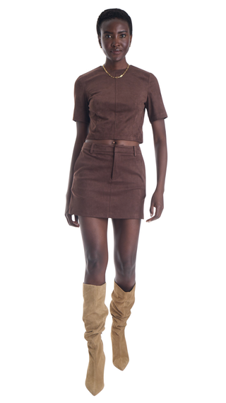 Aria Suede Top, Espresso