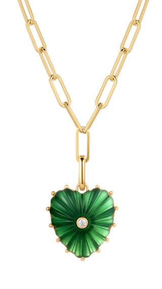 Malene Green Jade Clip Necklace