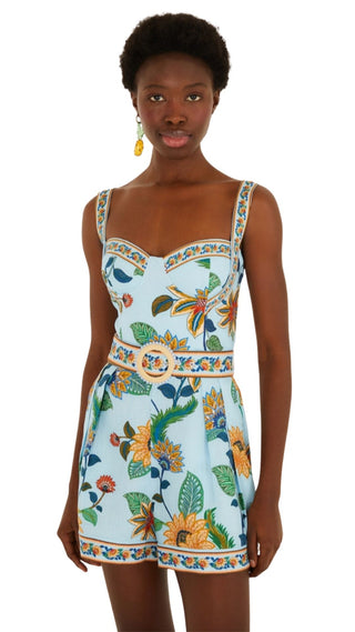 Floral Delhi Light Blue Romper