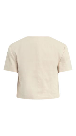 The Mayfair Linen Top - Light Khaki