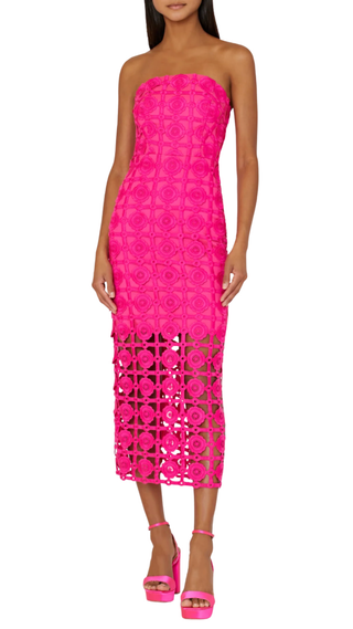 Kait Tile Lace Dress - Milly Pink