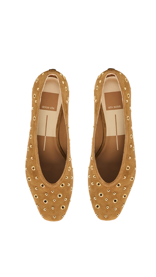 Caret Stud - Lt. Brown Suede