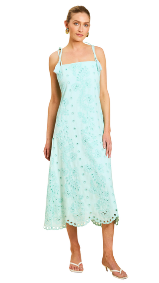 Salvador Tassel Midi Dress, Tidal Blue