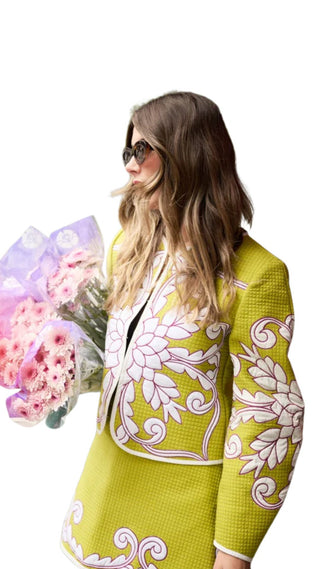 Mimi Quilted Jacket - Pear Trapunto