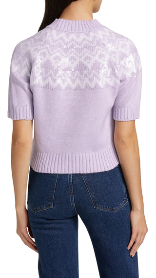 Sequin Fairisle Sweater - Lilac Snow