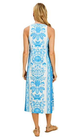 Farfalle Midi Dress - Florentine Blue