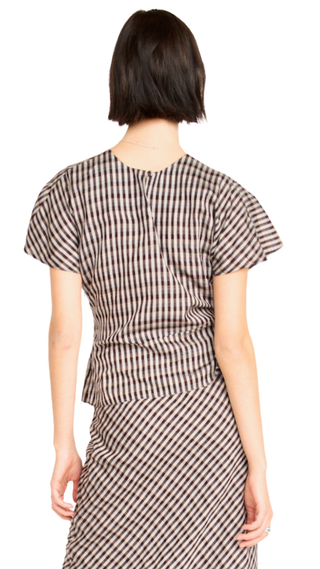 Marais Silk Top, Shadowline Plaid