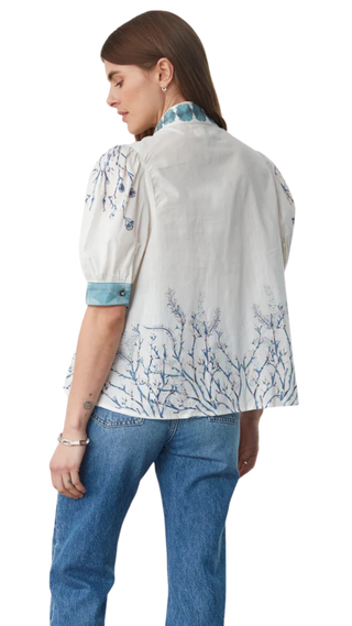 Poppy Blouse - Indigo Coral