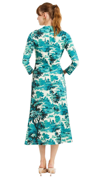 Gabriella Midi Dress - Ceramic Toile