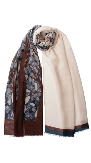 Bosco Wool Scarf - Cream/Brown