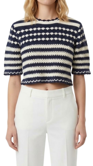 Wales Knit, Navy/White