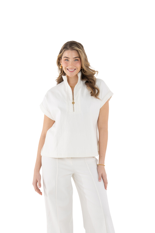 Poppy Pullover - Gardenia Denim