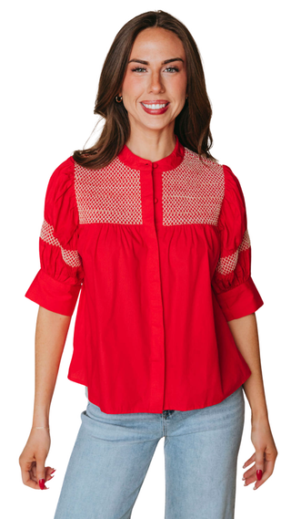 Sutton Blouse, Red