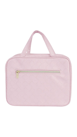 Woven Hanging Cosmetic Bag Peony Pink