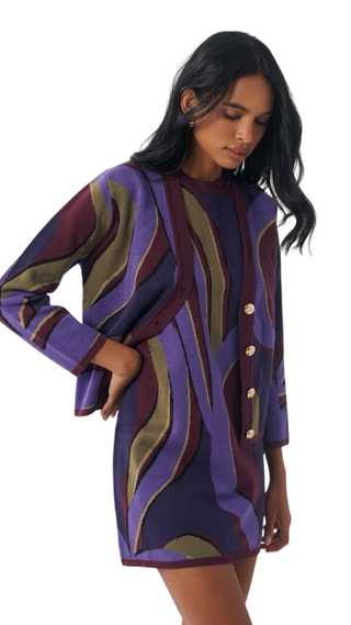 Brook Cardigan, Organic Retro Geo
