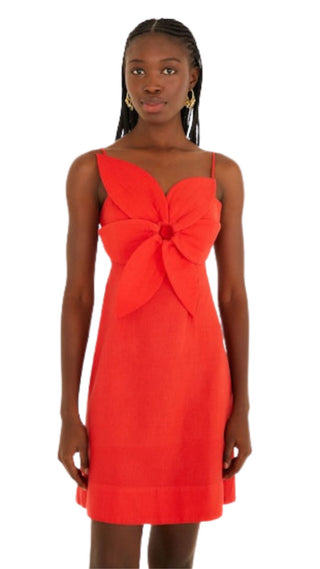 Red Flower Mini Dress