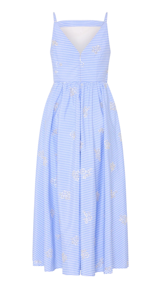 Emily Beaded Maxi Dress - Blue/White