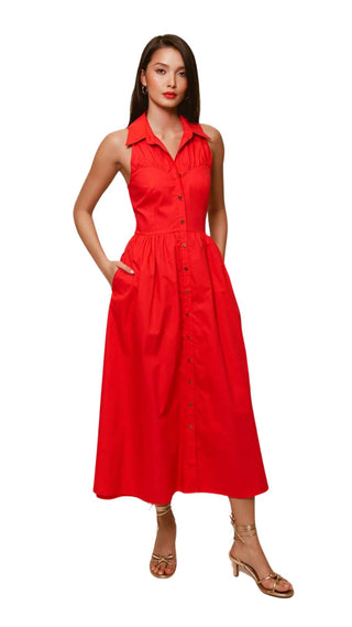 Vivian Dress - Poppy Red