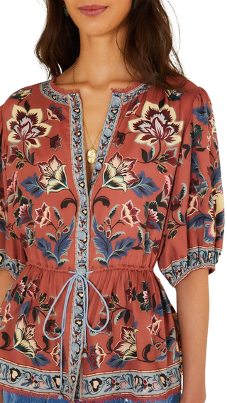Floral Beauty Tapestry Blouse, Floral Beauty Tapestry Blush Pink