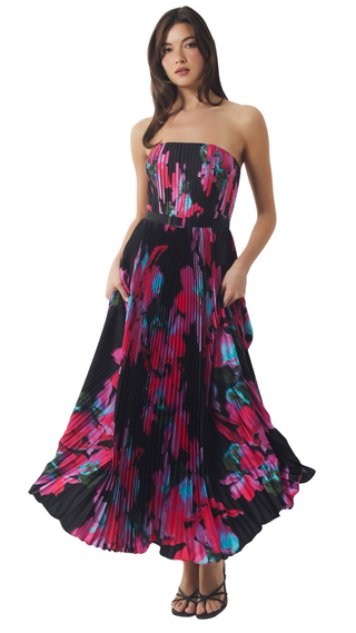 Merrick Dress, Black/Pink