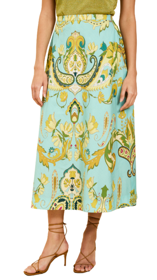 Santiago Convertible Midi Skirt, Paisley Zebra
