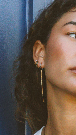 Aya Drop Hoop Earrings