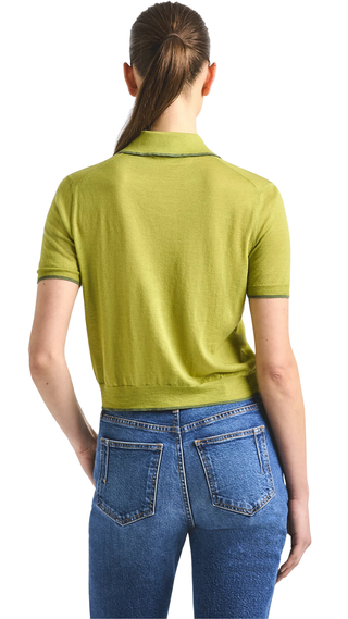 Dorella Silk Blend Featherweight Button Front Sweater - Green Olive