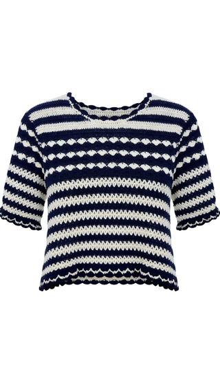 Wales Knit, Navy/White