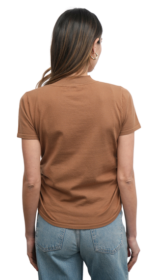 Darcy Ruched Sides Knit Top, Latte