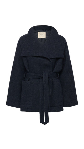 Elvis Belted Coat - Bleu Nuit