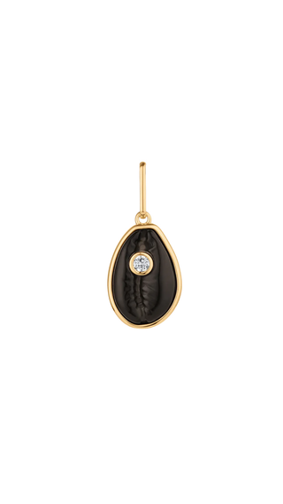 Cowrie Onyx Shell Charm