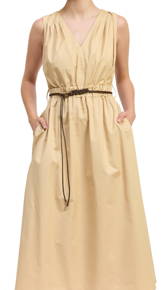Cecilla Midi Dress - Khaki Brown