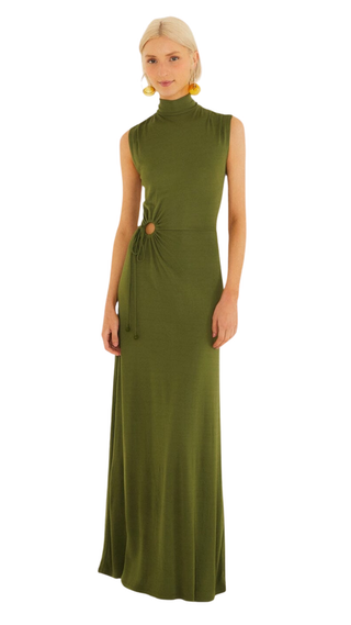 Dark Green Sleeveless Maxi Dress