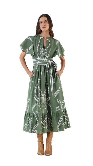 Leni Dress - Fountain Green