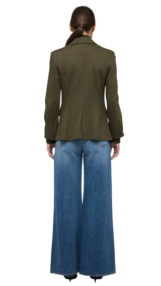 Auden Knit Combo Blazer, Dark Olive