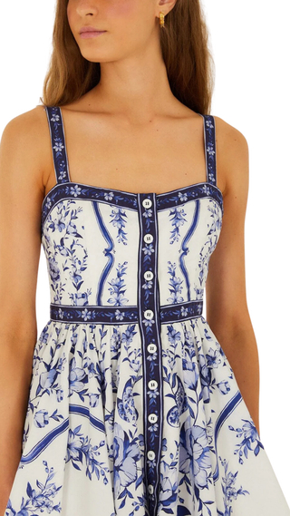 Porcelain Garden Off White Sleeveless Mini Dress