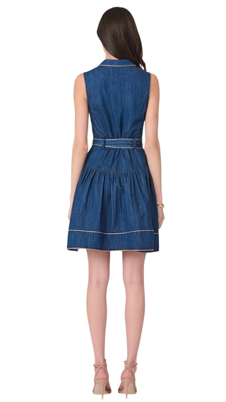 Mae Dress, Denim/Neutral Multi