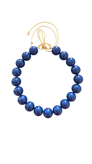 Chunky Beaded Necklace - Blueberry