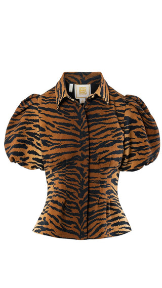 Britt Top - Tiger Jacquard